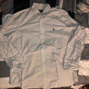 Polo men’s dress shirt black and white